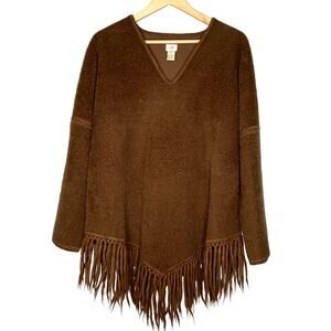 J Jill Sweater Women's Size Small Alpaca Wool Blend Fringe Bottom